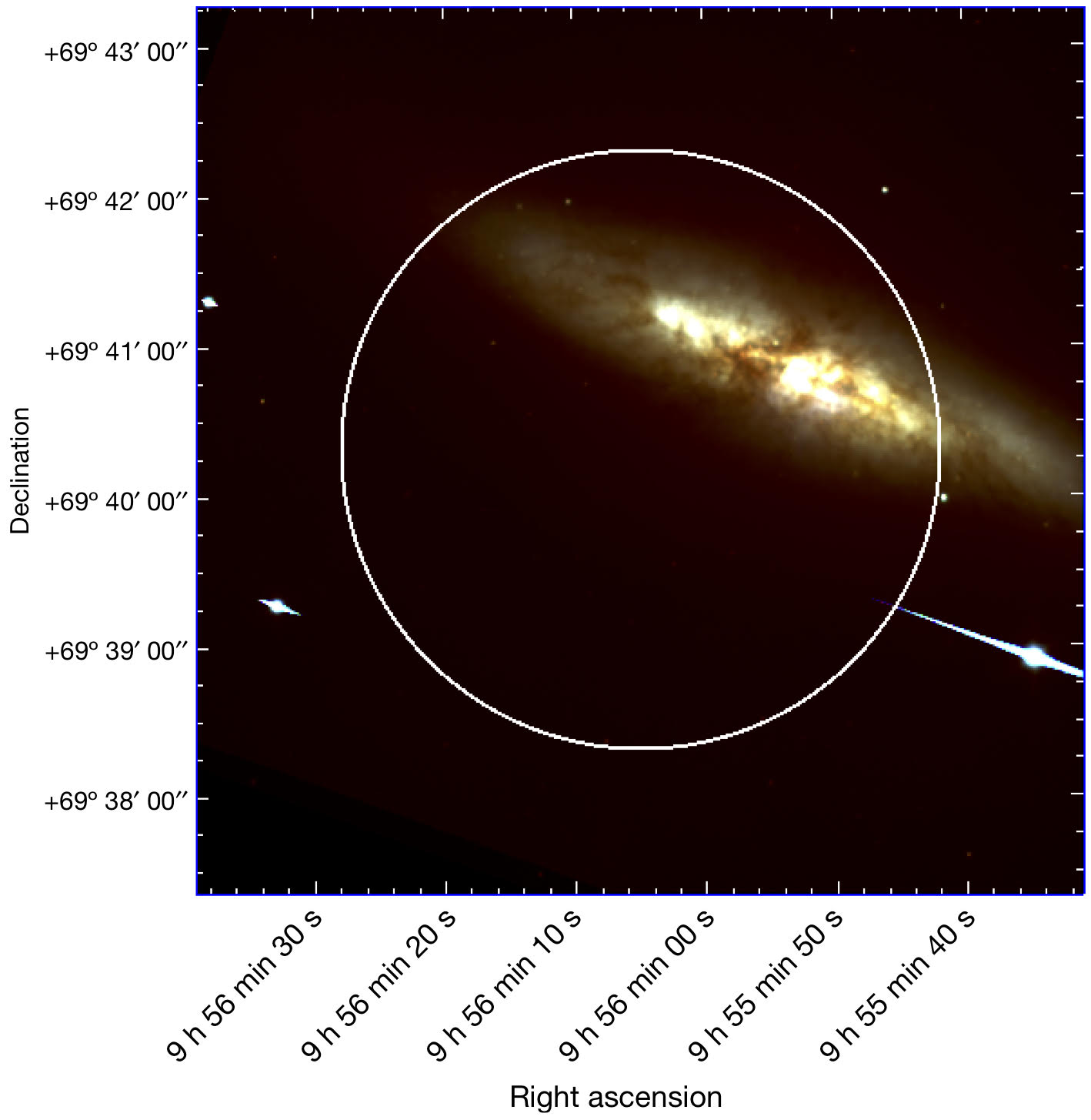 Optical image of M82 created from data obtained with the TNG