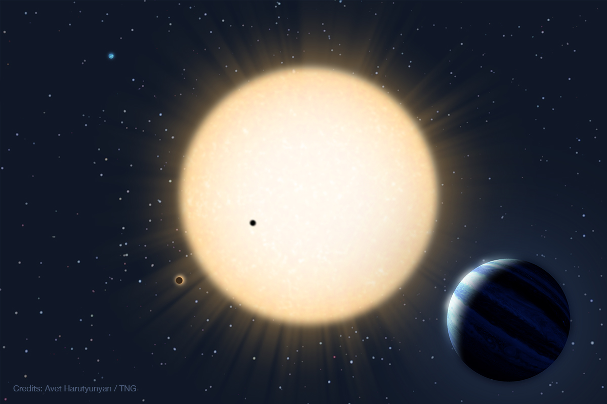 Artits's impression of HD 219134 system. Credits: A. Harutyunyan, FGG-INAF