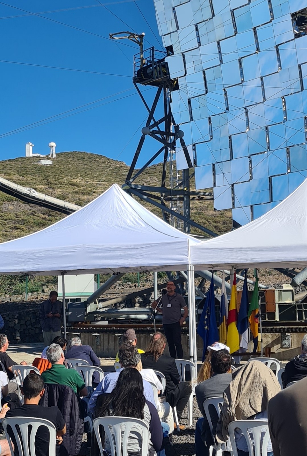 Prof.Scopetta giving his speech during the Ceremony for the 20th anniversary of the MAGIC Telescope.