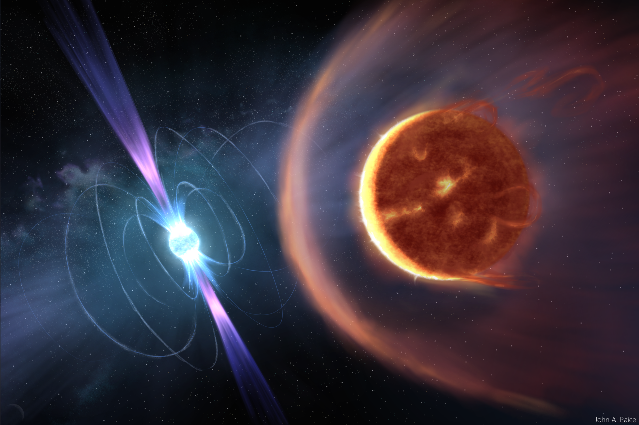 Image of redback binary system